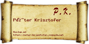 Péter Krisztofer névjegykártya